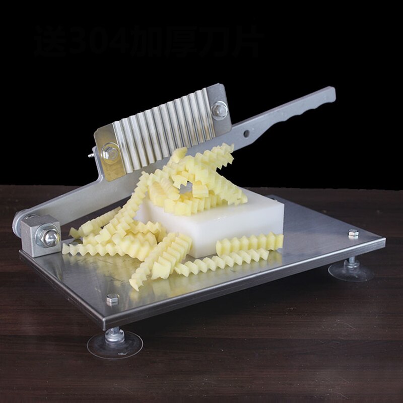 Commercial Stainless Steel Potato Chip Slicer French Fries Potato Cutter Potato Wavy Slicing Kitchen Vegetable Fruit Knives Tool