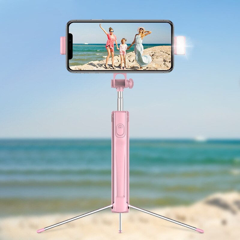 Stil  a17 bluetooth selfie stick mobiltelefon doven person beslag multifunktionelt stativ oversvømmelseslampe selfie stick