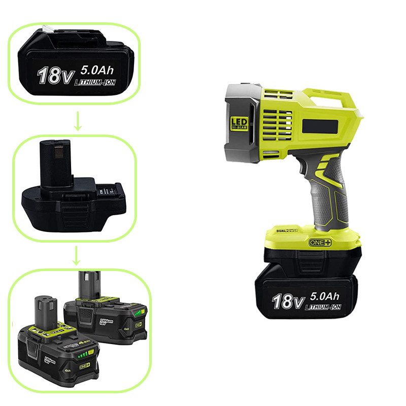 Batteri adapter konverter til makita 18v lxt  bl1860b/bl1860/bl1850b/bl1850/bl1840/bl1830b/bl1830/bl1820/bl1815 to ryobi li-ion