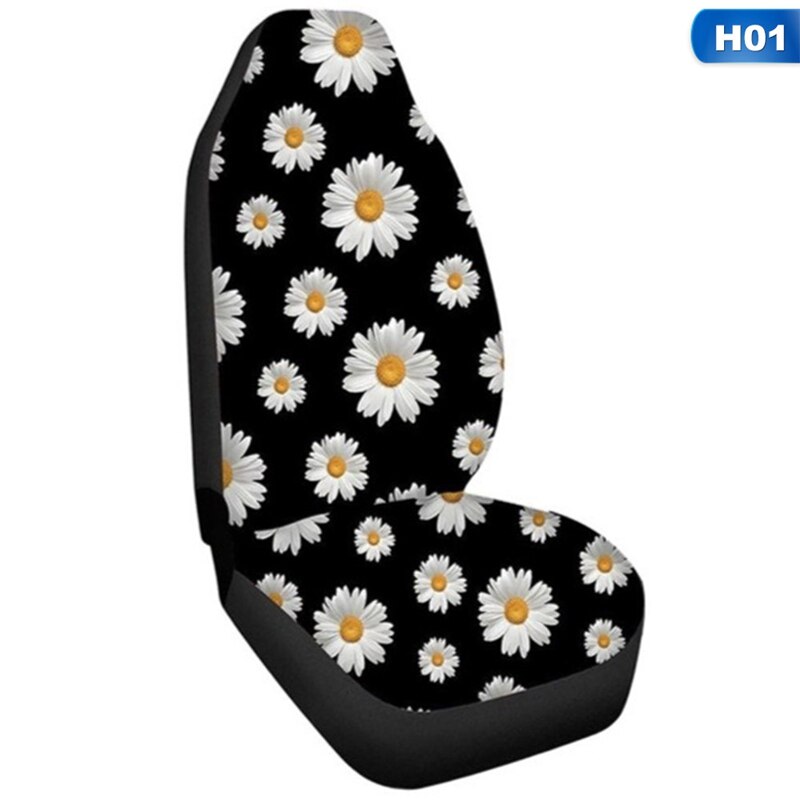 Housses de siège de voiture universelles, ensemble de housses de siège avant en Polyester, imprimé marguerite, durables, pour la plupart des voitures: Default Title