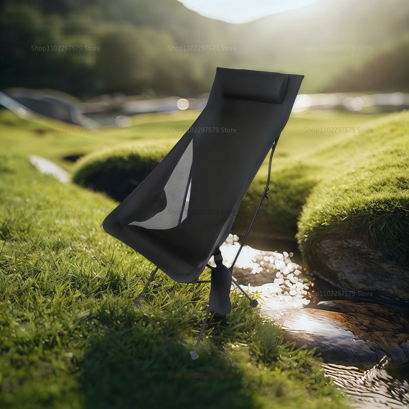 Draagbare campingstoel Opvouwbare reisstoel met hoofdsteun Lichtgewicht buitenvisstoel Maanstoel voor volwassenen en kinderen