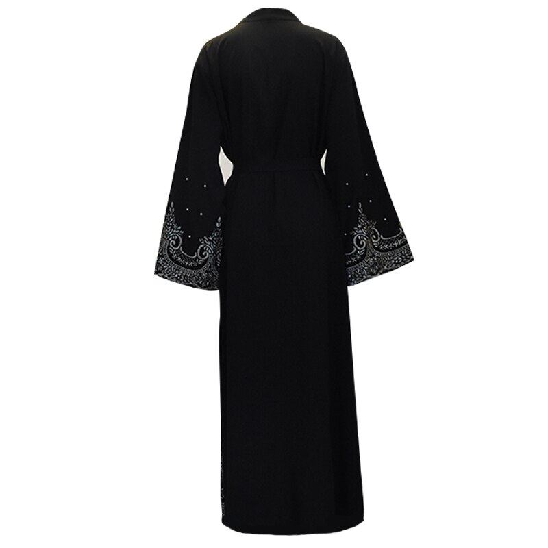 Abaya – Robe Hijab noire perles pour femmes, Kaftan, dubaï, turquie, Islam, Qatar, Oman, Jilbab, vêtements pour femmes