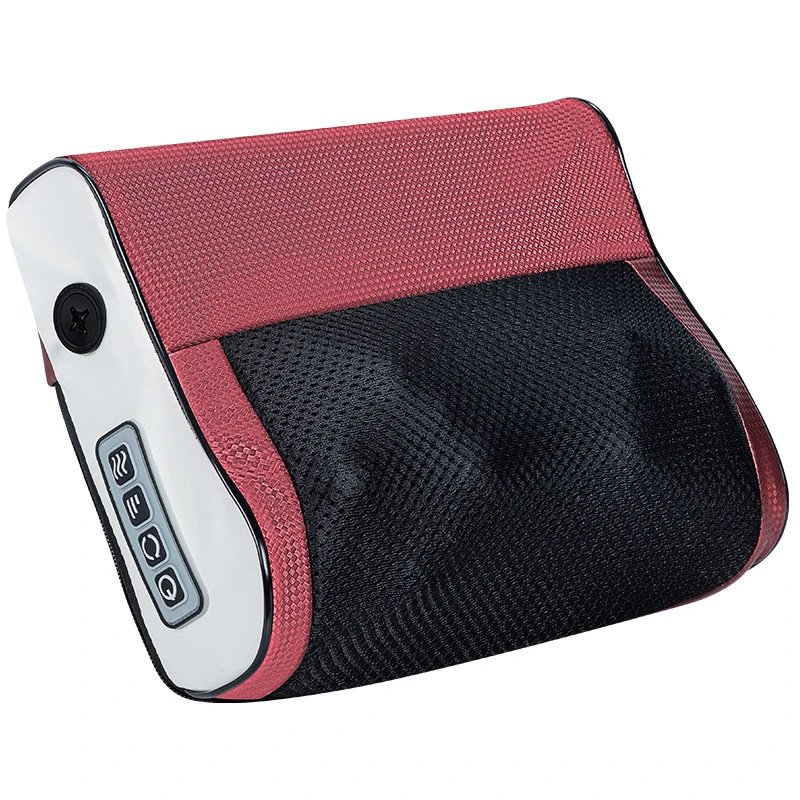 Masajeador multifuncional para cuello y hombros, herramienta para amasar cuello y espalda para el hogar con masaje de compresión ajustable múltiple: Rosa