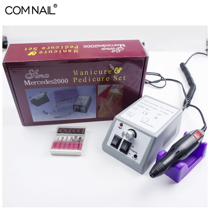 Professionele 20000Rpm Nail Art Boor Set Met 6 Bits Elektrische Slijpmachine Nail Boor File Tool Grinder Polijstmachine Set