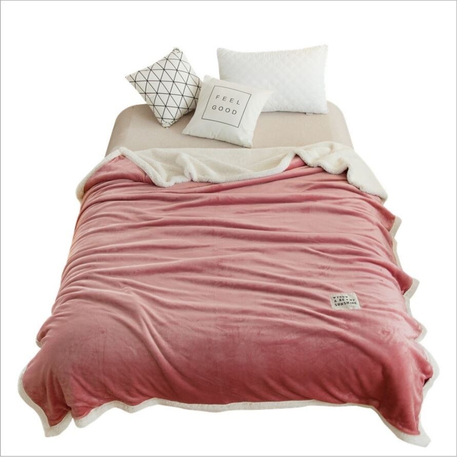 Super Weiche Doppel-schicht Lamm Plüsch Flanell Decke gepolstert Bett warm in Winter klimatisierte Decke König größe Decken