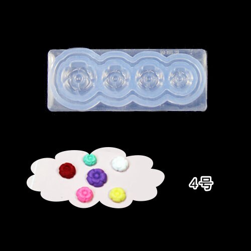 1 stks/partij 3D decortive Acryl Nail Art Mold Tips Decor DIY Verschillende Stijlen Transparant: 4