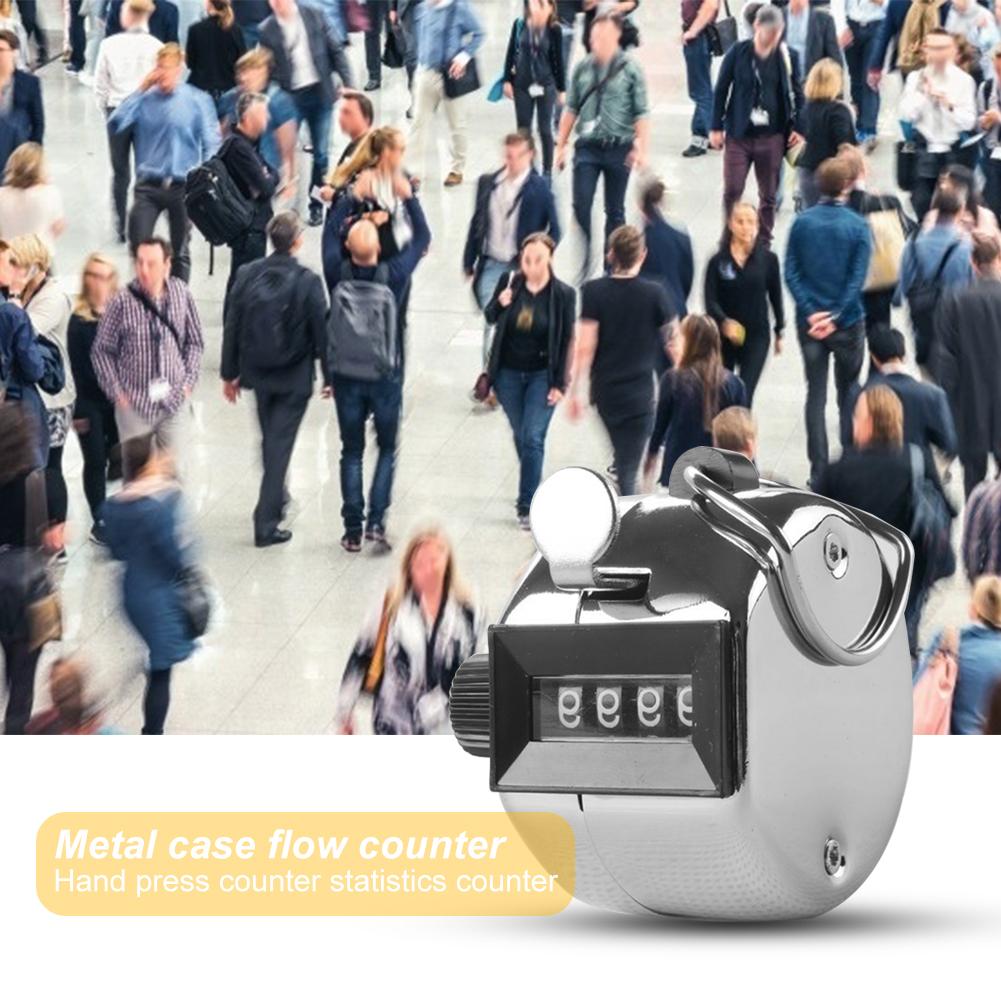 Mini Clicker 4 Digit Number Display Counters Metal Shell Manual Counting Tool Button Type Technical Speed 300 Times / min