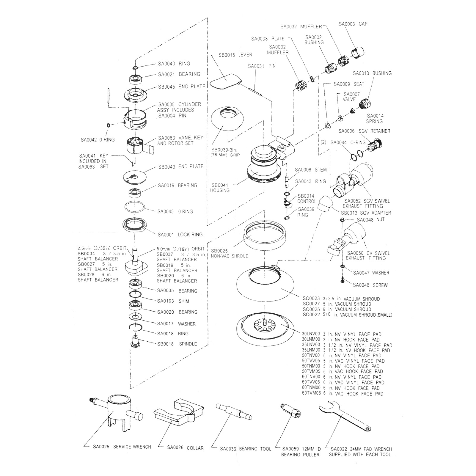 Pneumatic Sander Electric Sander Machine 6 Inch Polishing Sanding Waxing for Car Wall Wood Metal 10000RPM Red for Car Polishing