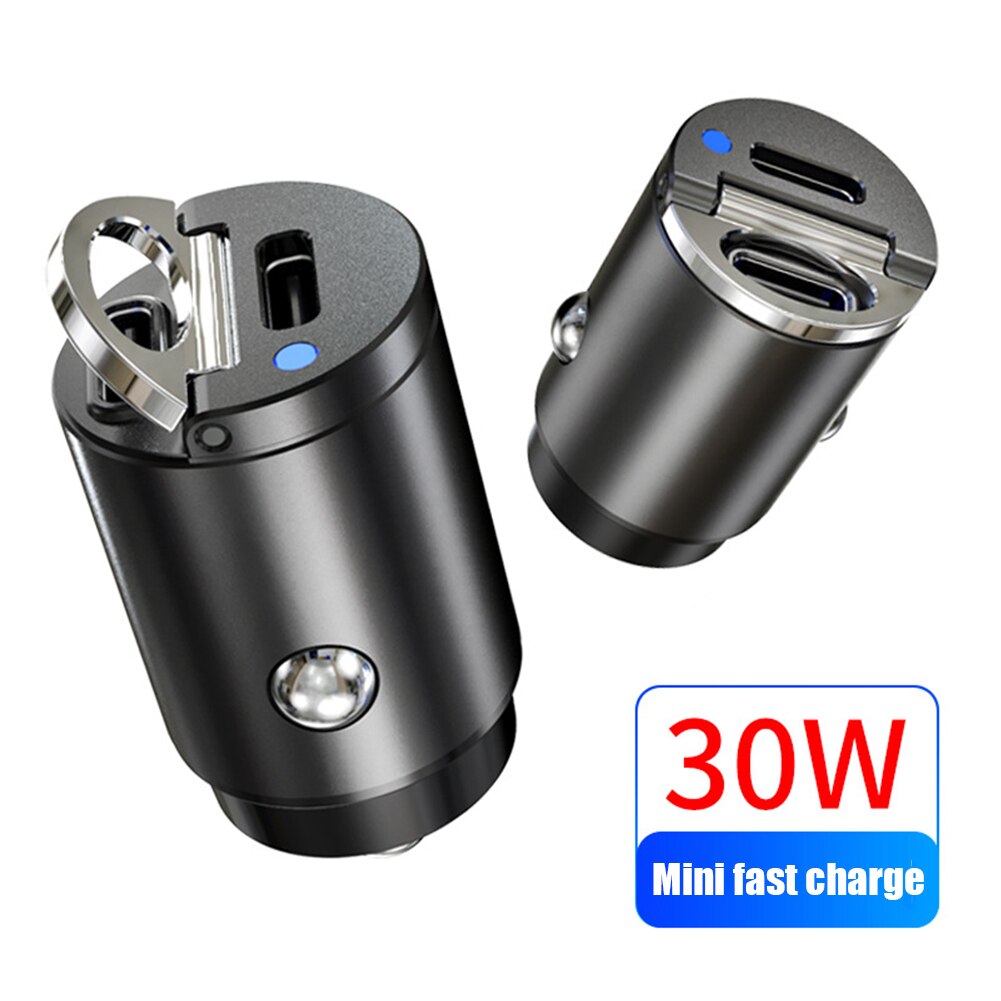 30W Autolader Usb Fast Charger Mini Quick Charge Type C Pd Charger Voor Iphone 12 Voor Huawei Xiaomi