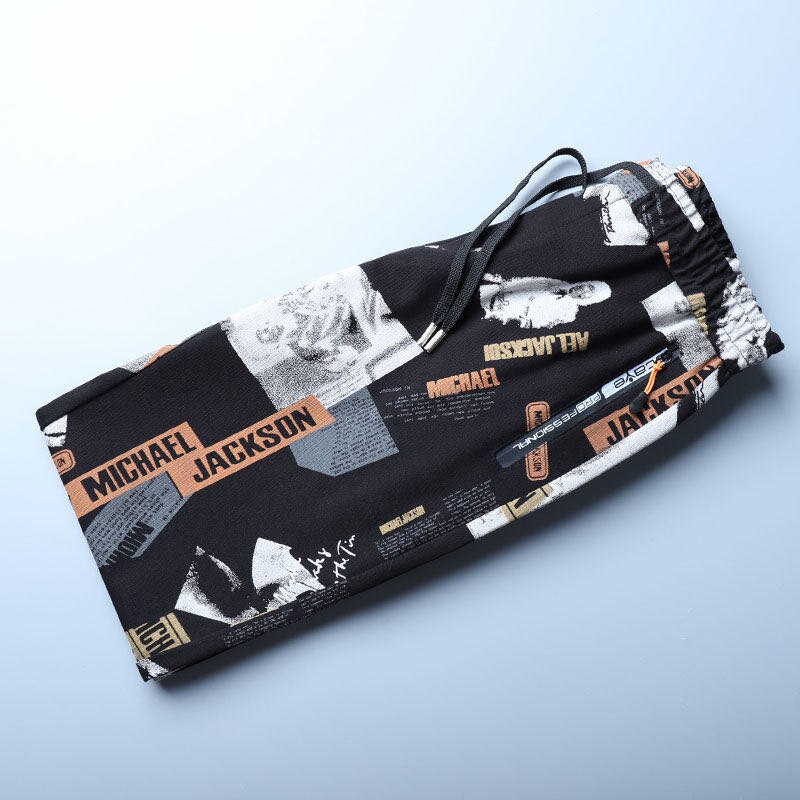 Pantalones deportivos de gama alta para hombre, pantalón informal con estampado de pies, sección gruesa, temporada otoño e invierno, novedad