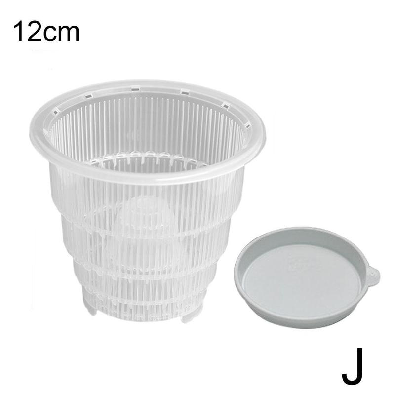 Vasi per orchidee in plastica trasparente da 10cm/12cm/15cm con fori funzione di potatura dell'aria e fessure per la crescita delle radici vaso da fiori in plastica: J