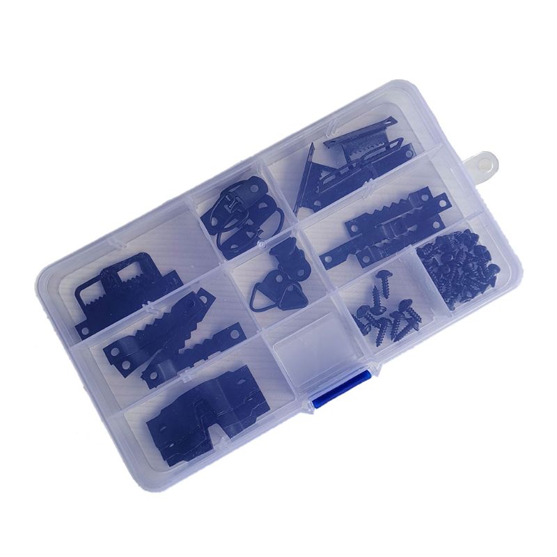 Foto Fotolijst Opknoping Haak Kit Gekarteld Hanger Hardware Muur Gemonteerd Zwart