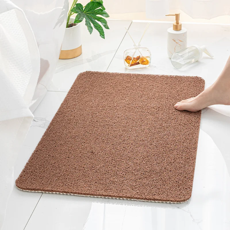 Bathroom Anti Slip Pad, Shower Room Foot Stepping Silk Ring Pad, Quick Drying, No Need To Wash, Bath Rug, Bathroom Carpet: WHITE / 500MMx800MM