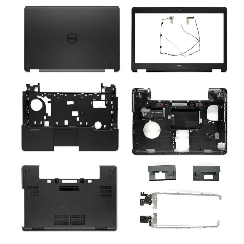 Nowy LCD tylna pokrywa/zawiasy/pokrywa przednia/podpórce pod nadgarstki/dolna obudowa dla Dell Latitude E5440 5440 laptopa bez dotykowy