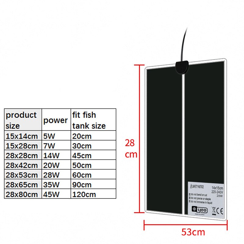 5W 45W Reptiles Heat Mat pad Climbing Pet Reptiles Heating Warm Pads Aquarium fish tank Adjustable Temperature Controller Mats