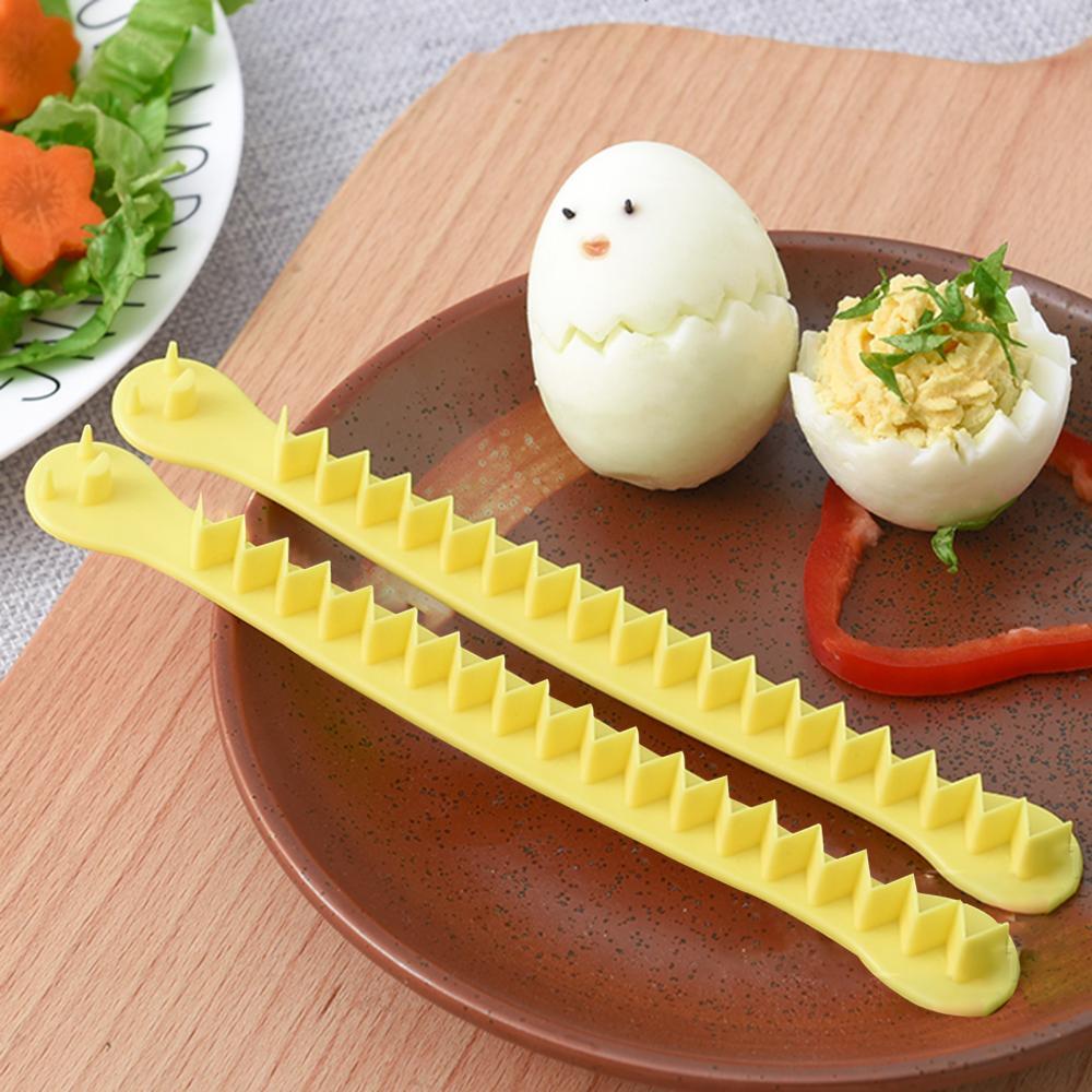 2 Stuks Ei Tool Lace Gekookt Ei Slicer Cutter Glimlach Gezicht Snijden Snijmachine Diy Mold Keuken Accessoire Tool