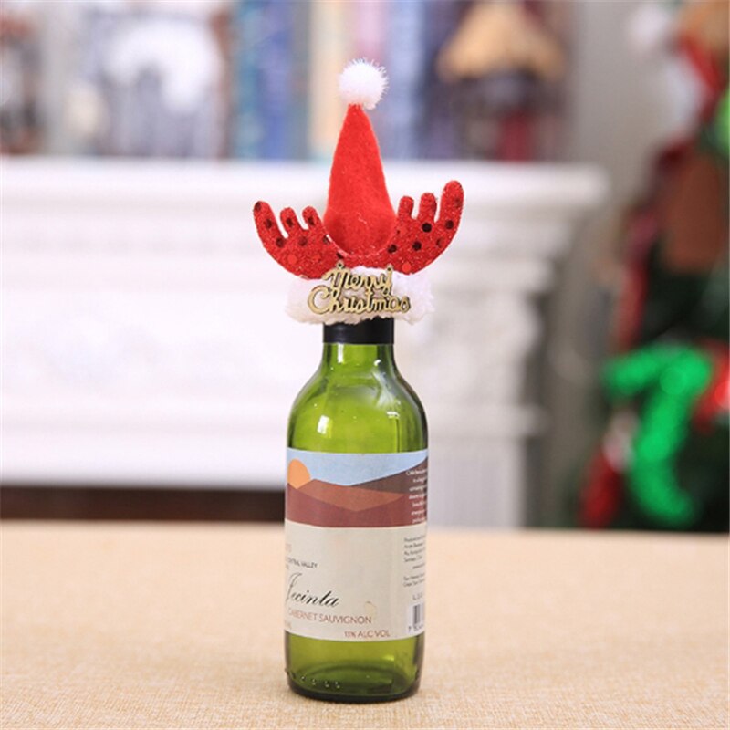 5 Stks/set Kerst Wijnfles Cover Hoed Tafel Decor Kerst Fles Cap Party Kerst Fles Cap Decoratie