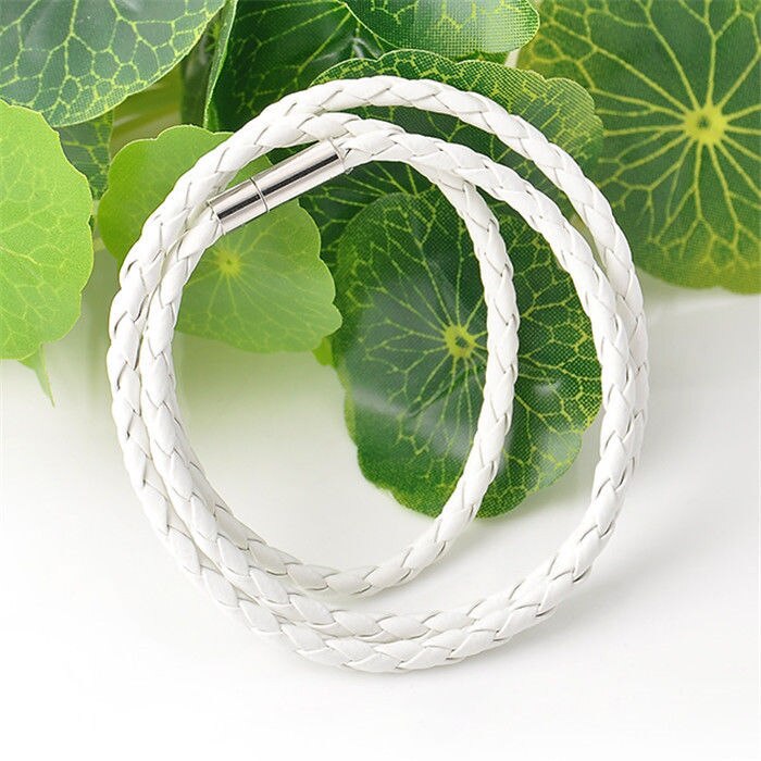 Pulsera de cuero trenzado de varias capas para hombre, modelos de explosión coreanos,: White
