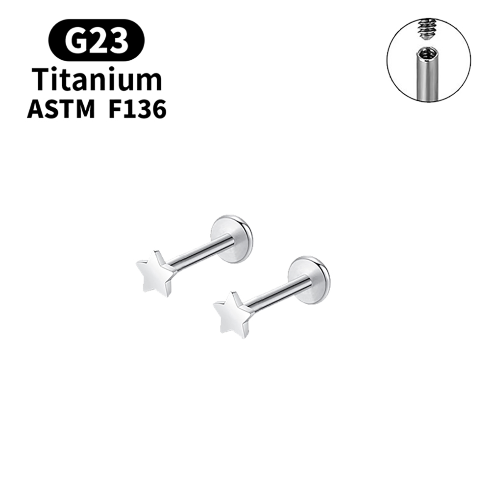 2 uds pendientes de tuerca G23 Piercing titanio grado Implante accesorios de joyería corporal Sexy para mujer