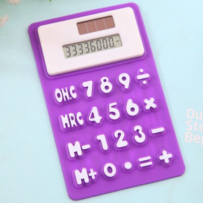 Calculator capable scientific calculator lovely solar silica gel mini office computer stationery computer soft deli calculator: Yellow