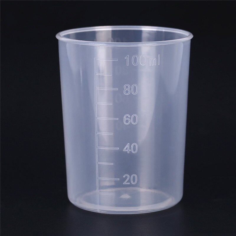 100ml Plastic Transparent Laboratory Test Measuring Jug Graduated Beaker Container Liquid Measuring Cups Lab Supplies