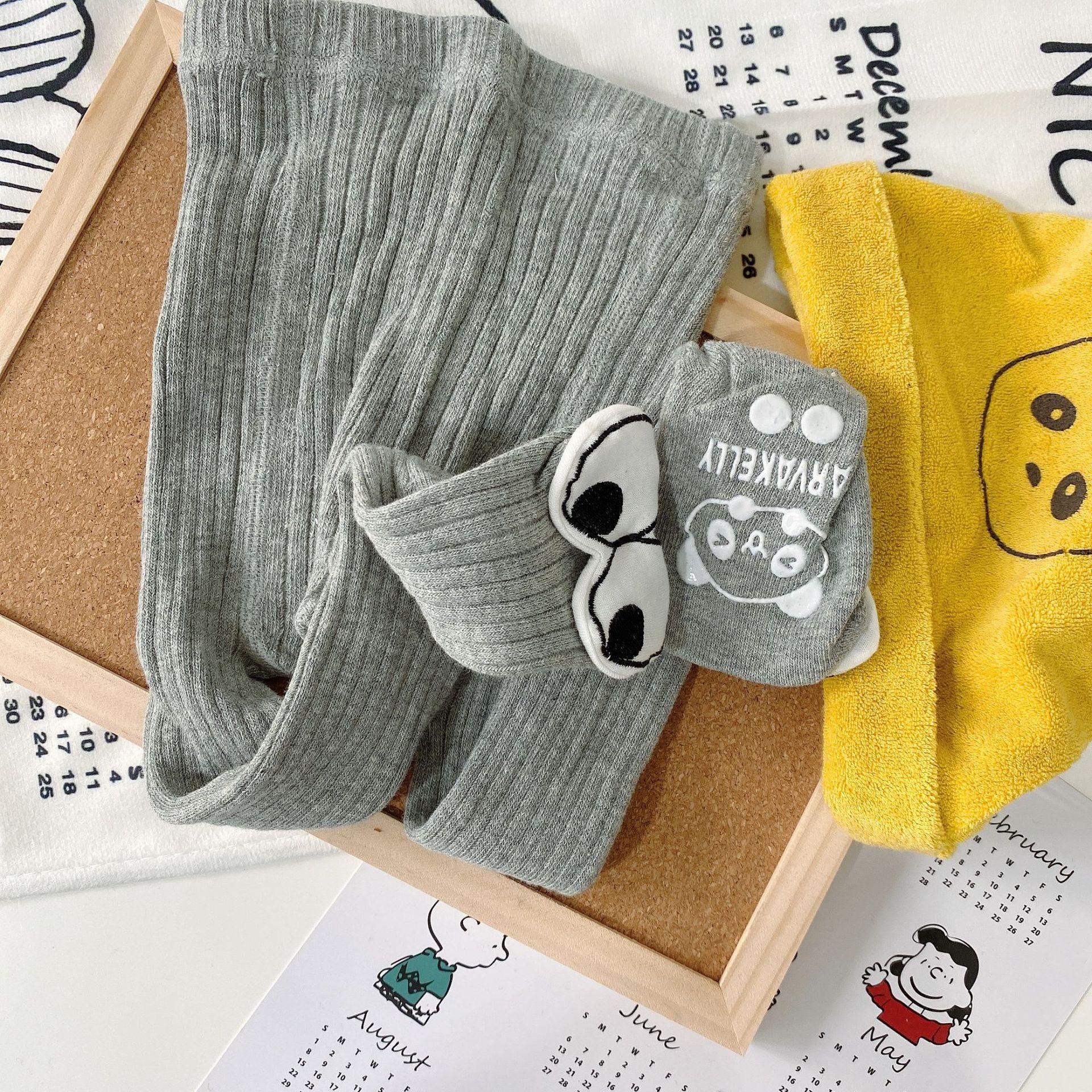 Herbst Gestrickte freundlicher Strumpfhosen Baumwolle Doppel Nadel Strumpfhosen Für Mädchen Niedlichen Ebene Baby Mädchen Kleinkind Winter Strümpfe: grau / 9m