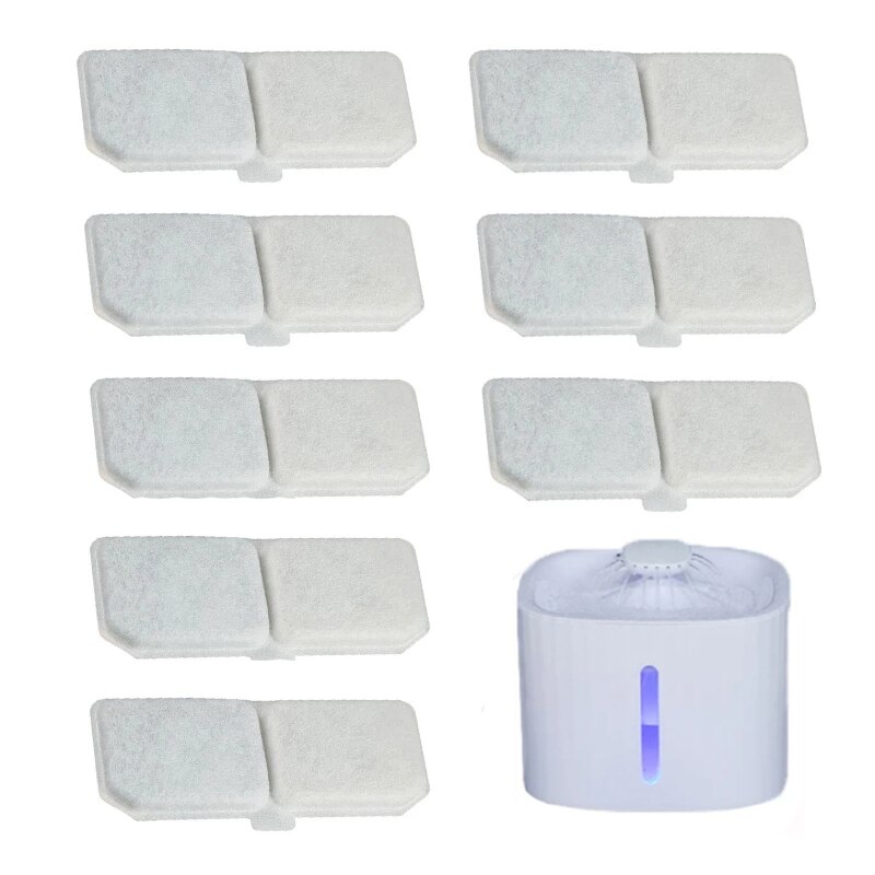 Filtro de carbón activado para fuente de agua para gato, dispensador para fuente de agua para mascotas, redondo, de repuesto: Rectangle filter / 4PCS