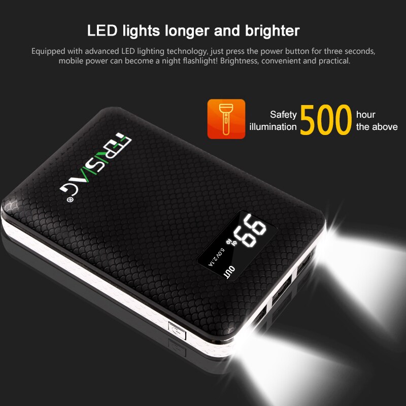 FERISING Accumulatori E Caricabatterie Di Riserva 3 USB ESTERNA 18650 Batteria al litio 10000mAh + 2A CARICATORE Portatile Con Display a LED (Vendita di liquidazione)