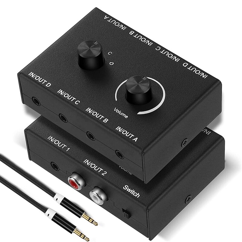 3.5Mm Audio Switch,4 In 1 Out,1 In 4 Out Aux Audio... – Vicedeal