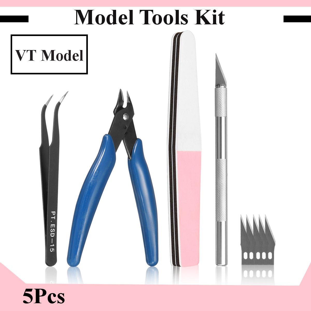 Basic Tool Set for Trumpeter Meng Gundam Palsitc Model Kits Grinding DIY Suite Of Tools Craft Set Hobby Accessory