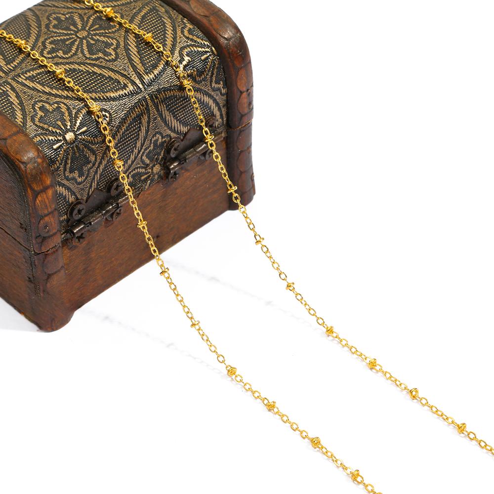 1M/5M Kralen Ketting Roestvrij Stalen Kralen Ketting Handgemaakte Sieraden Accessoires Voor Diy Ketting Armband Enkelband maken: Width 2mm Gold02 / 5Meters