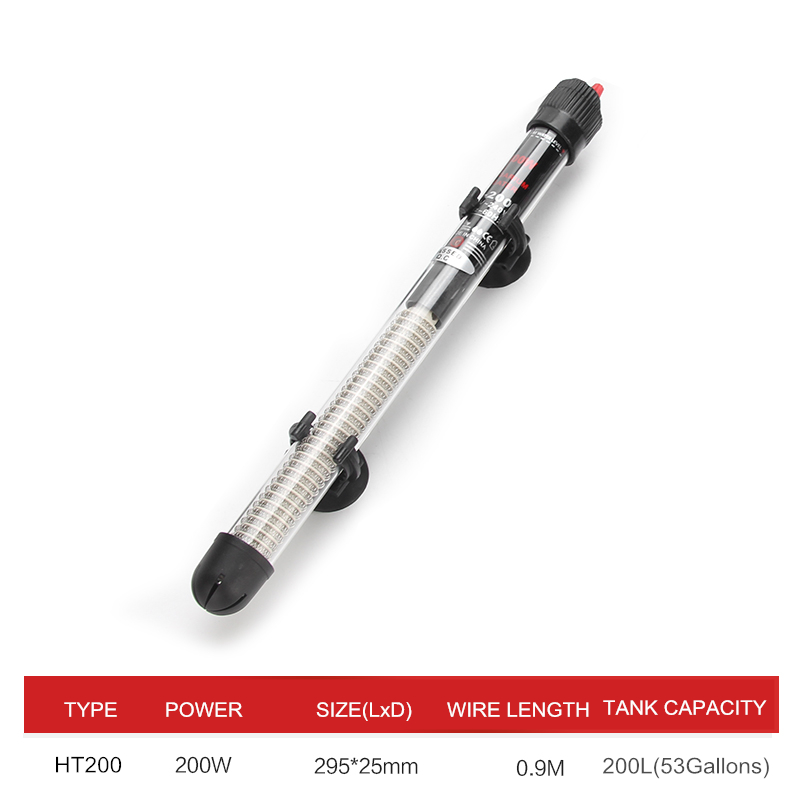 Regulowany pręt podgrzewacza termostat 25W/ 50W/ 100W/ 200W/ 300W zanurzeniowy podgrzewacz wody akwarium 110v-220v: XS / Czerwony