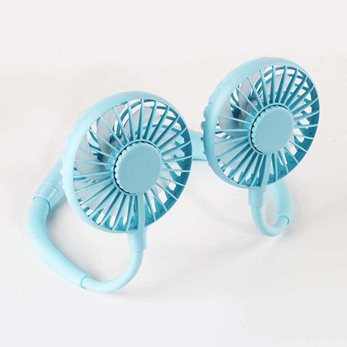 Mini Usb Draagbare Ventilator Hals Met Oplaadbare Batterij Ultra Stille Wind Wearable Ventilator Handheld Luchtkoeler Conditioner Voor Kamer: Blauw