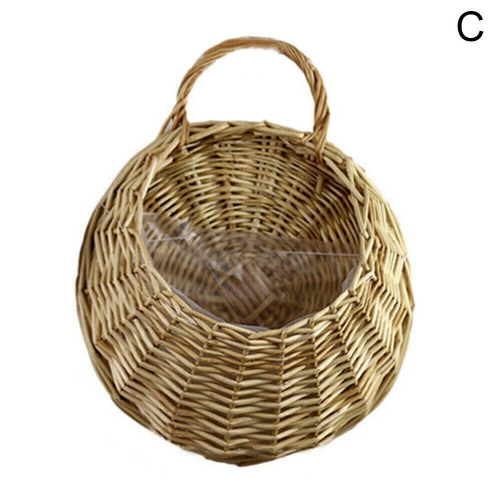 Plantenvlechtwerk wandhanger bloemenmand groot formaat handgemaakte huispot rustieke rotan wilgen vogelmanden bloempot nestdecoratie  b5 w 6: C