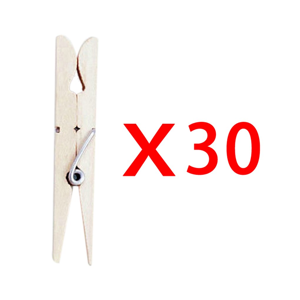 10/30/50/100pcs Clothes Pins Traditional Wooden Spring Clothespins Photoes Pins: 30pcs
