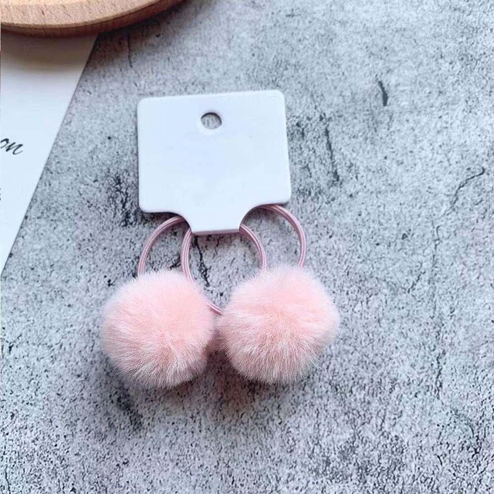 Pinzas para el pelo de flores para niña, diademas con Orejas de conejo, accesorios para el pelo hechos a mano elásticos, 10 unids/lote: 1pair  pink