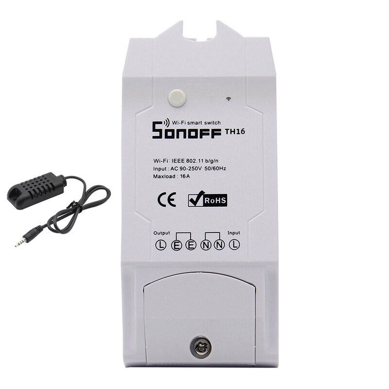 Sonoff TH16 Smart Wifi Schakelaar Monitoring Temperatuur Vochtigheid Smart Switch Domotica Kit Werkt voor Alexa Google Thuis