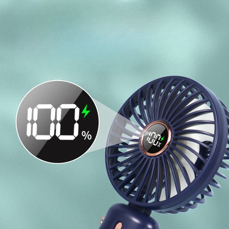 Handheld miniventilator 3000 mAh 5 snelheden USB opvouwbaar draagbaar bureau Buiten nek Oplaadbare ventilator Telefoonstandaard Scherm met basis