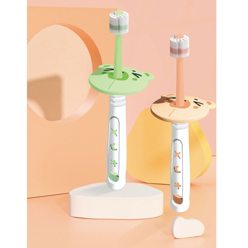 Baby 360-degree Free Rotation Toothbrush Child Safety Soft-bristled Toothbrushes 87HD