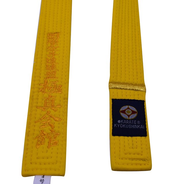 Professionele Kyokushin Kai Karate Riemen Iko Borduren Riemen Oranje Kleur Karate Riem 1 dan Brown Taekwondo Wkf Riemen: Yellow 1 Dan / 280cm