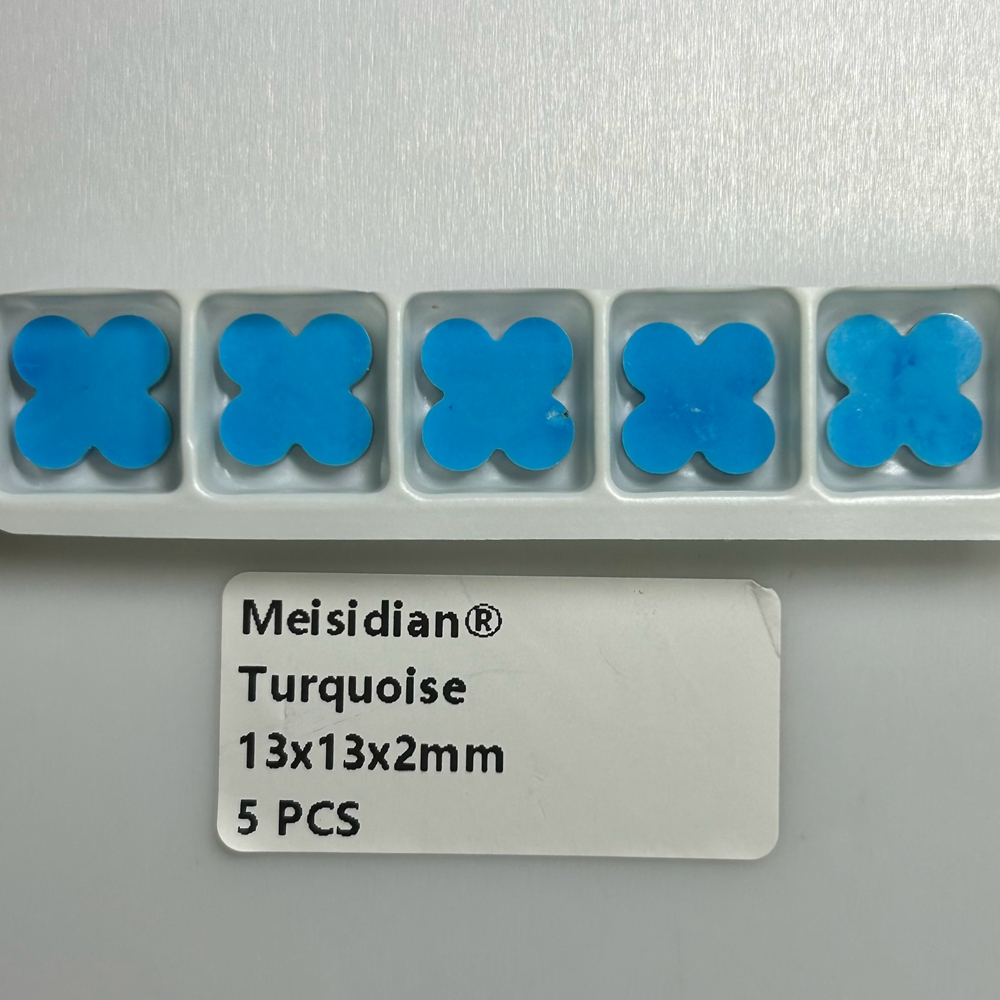 Meisidian flor ágata negra cornalina roja 13X13X2mm piedra de trébol de ónix: Azul cielo