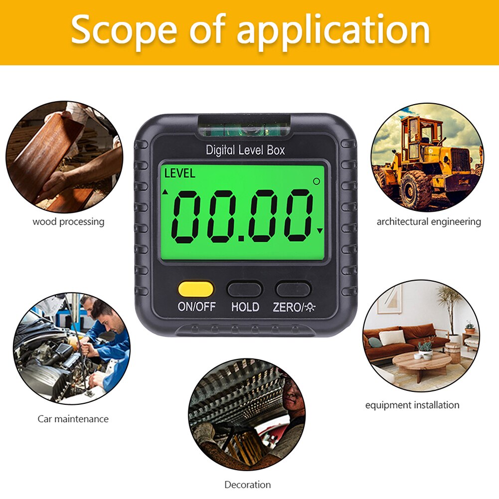360 Degree Magnetic Digital Inclinometer Angle Meter Finder Protractor Tool Electronic Level Woodworking Digital Protractor