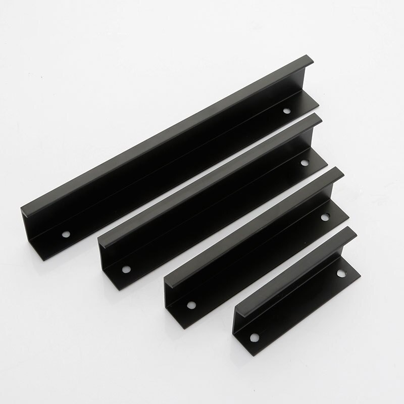 Lange Lade Deur Aluminiumlegering Deur Rand Handvat Moderne Minimalistische Onzichtbare Zwart Handvat Kast Kast Handvat