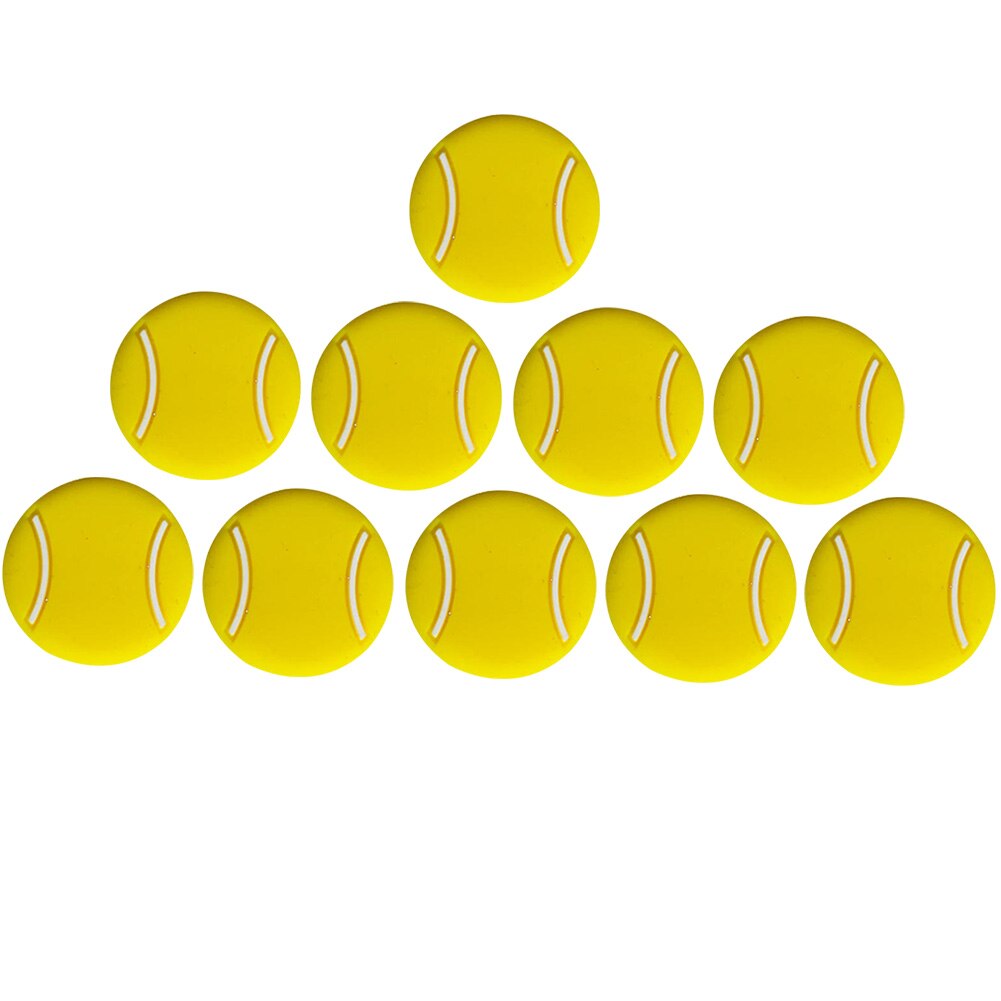 10 pièces Tennis amortisseur sport amortisseurs de vibrations Silicone souple Mini accessoires de personnel raquette extérieure réduire anti-dérapant: YELLOW