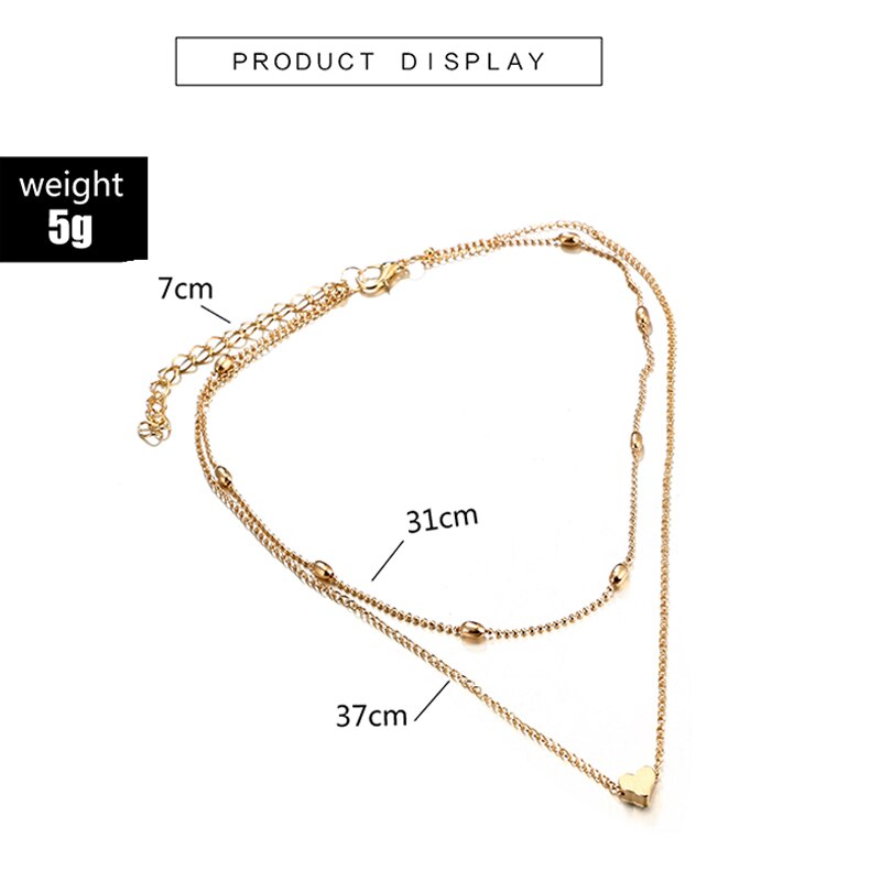 Tocona Bohemen Multilayer Kwastje Liefde Hart Charm Chokers Kettingen Voor Vrouwen Vintage Goud Zilver Kleur Chokers Kraag 5323