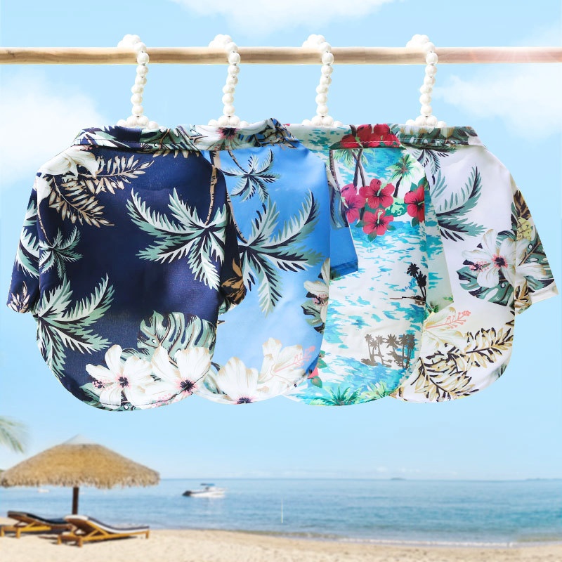 Ropa de verano para perros, camiseta fresca de playa de estilo Hawaiano para perros y gatos, camisetas transpirables para perros, disfraces para perros Chihuahua, ropa para cachorros