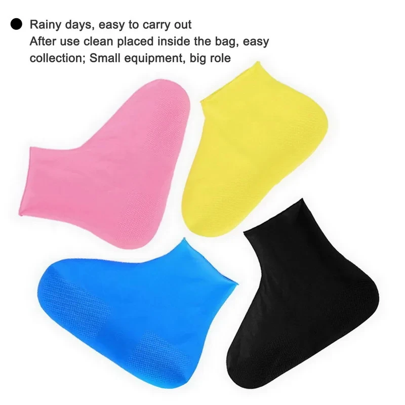 1 par de cubrezapatos de goma para botas de lluvia para uso en exteriores, cubrezapatos impermeables de silicona, cubrezapatos para días lluviosos, lluvia antideslizante reutilizable