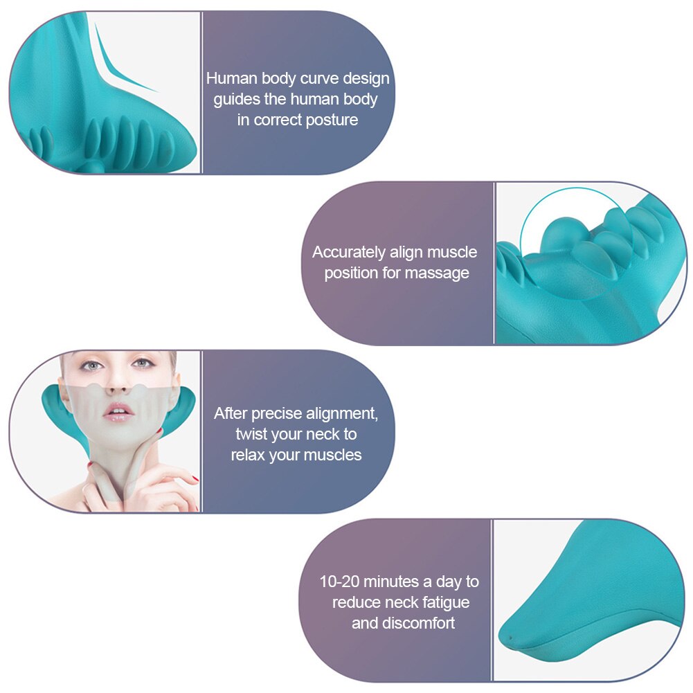 Hals Massager Ontspanning Kussen Draagbare Zwaartekracht Acupressuur Massage Kussen C-Rest Nek Cervicale Schouder Pijn Tool