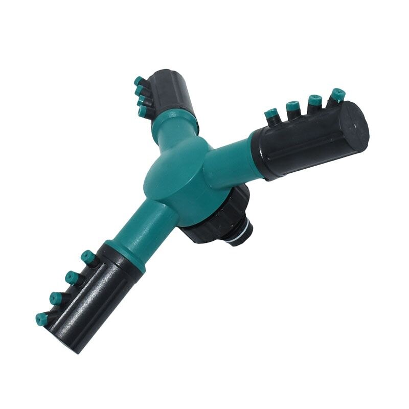 Vattenmunstycke trearmad trädgårdssprinkler bevattningshuvud gräsmatta 3 munstycke vattensprinkler trädgårdssprinkler vatten hållbar roterande 1 st