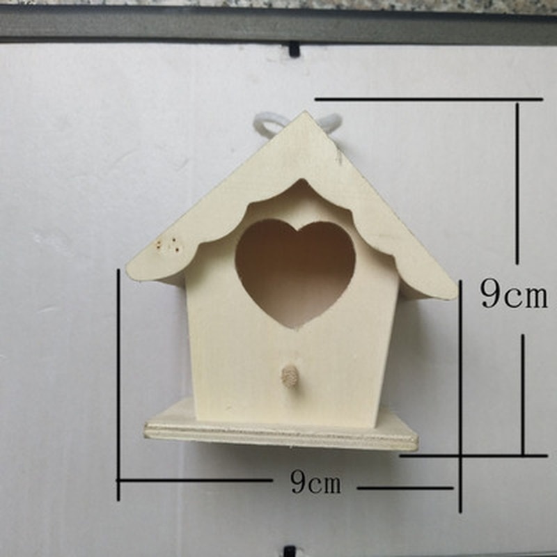 Wooden Bird Nest Hanging Bird House Natural Wooden Bird Cage Resting Place Wall-Mounted Outdoor Birdhouse Wooden Box